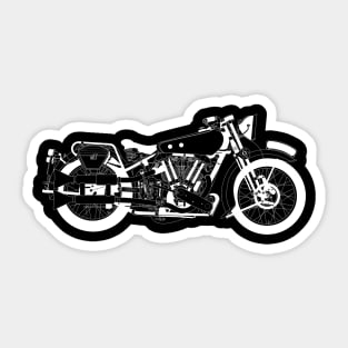 BROUGH SUPERIOR SS100 White Outline Sticker